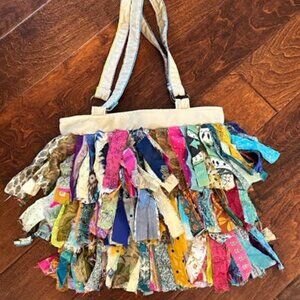 Fun! Boho Vintage Silk Fringe Bag